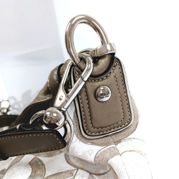 NWOT Coach Kristin Sequin Op Art Hobo Bag Tan Pink Logo L1082-16791 Shoulder - Picture 12 of 16